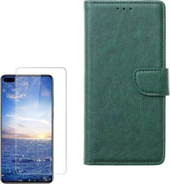 Huawei P40 Pro Plus Hoesjes – Portemonnee Backcover – Pasjeshouder – 2x Screenprotector – Groen-Ilumina Benelux