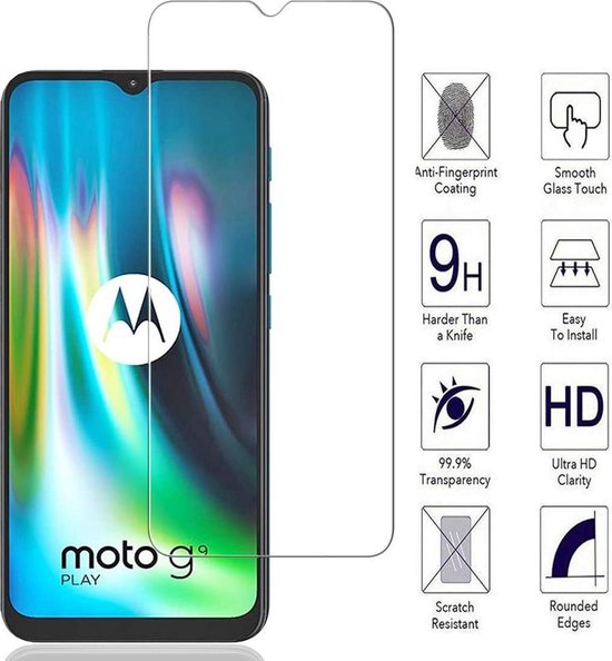 Screenprotector - Geschikt voor Motorola Moto G9 Play - 9H Glas (2-Pack)