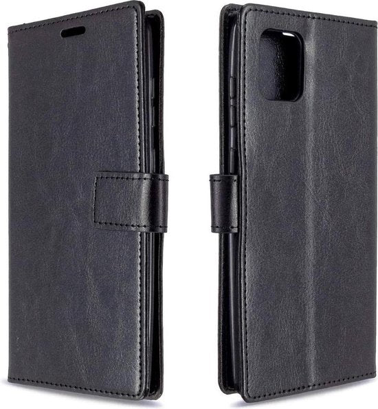 Samsung Galaxy A22 5G Hoesjes – Bookcase Portemonnee – Pasjeshouder – 2x Gehard Glas Screenprotector – Zwart-Ilumina Benelux