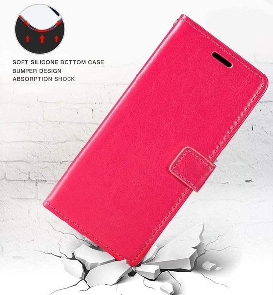 Sony Xperia 5 III Hoesjes – Portemonnee Bookcase – Pasjeshouder – 2x Screenprotector – Roze-Ilumina Benelux