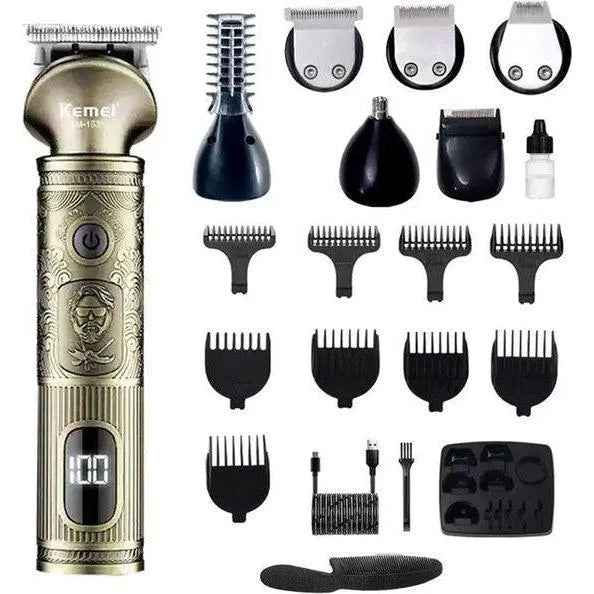 Kemei KM-1637 Tondeuse – Draadloos – Professionele Haar- en Baardtrimmer – Contouren & Millimeteren – Zwart-Tondeuse-Ilumina Benelux