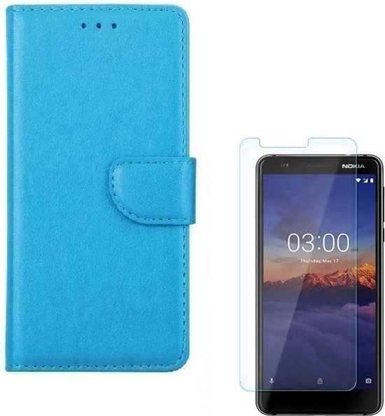 Nokia 3.1 Hoesjes – Portemonnee Hoes – Pasjeshouder – 2x Screenprotector – Turquoise-Ilumina Benelux