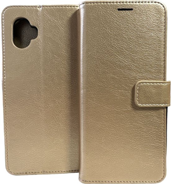 Samsung Galaxy Xcover 6 Pro Hoesjes – Portemonnee Book Case – Pasjeshouder – Magneetsluiting – Goud-Ilumina Benelux