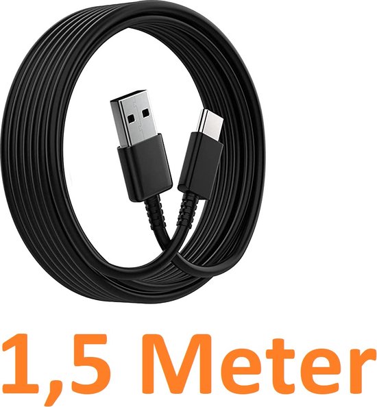 USB-C kabel – USB-A 2.0 Oplaadkabel – Xbox Series X/GoPro/Nintendo Switch, PS5 Controller – 1,5 Meter – Zwart-Ilumina Benelux