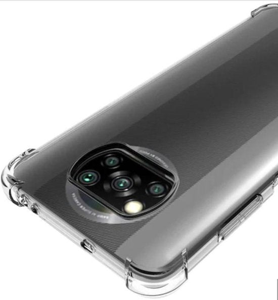 Xiaomi POCO X3 Hoesjes – Siliconen Backcover – Schokbestendig Bumper – Transparant – Inclusief 2x Screenprotector-Ilumina Benelux
