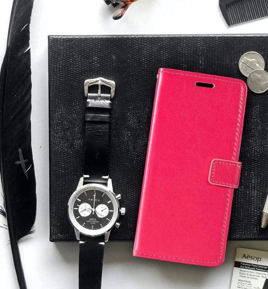 OnePlus Nord CE 5G Hoesjes – Portemonnee Hoes – Pasjeshouder – Magneetsluiting – Roze-Ilumina Benelux