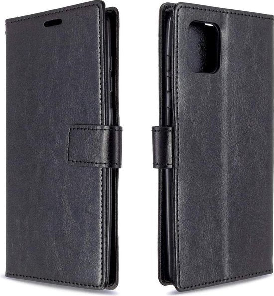 OnePlus 9 Hoesjes – Portemonnee Book Case – Pasjeshouder – 2x Screenprotector Gehard Glas – Zwart-Ilumina Benelux
