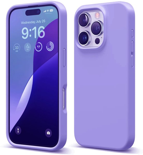 iPhone 14 Pro Hoesjes – Liquid Siliconen Backcover – Soft Touch – Schokbestendig – Paars-Ilumina Benelux