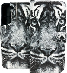 Portemonnee Book Case Hoesje Geschikt voor: Samsung Galaxy S22 Plus - Tiger Print