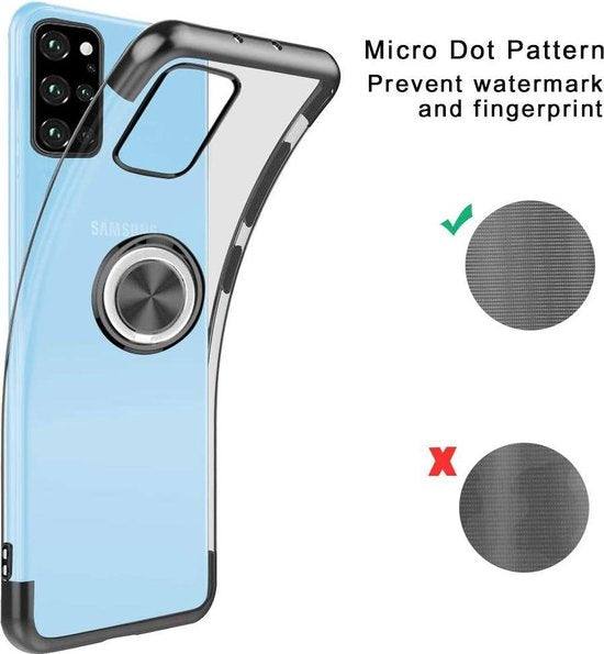 Samsung Galaxy S20 Plus Hoesjes – Backcover met Ringhouder – Grip & Standaard – Zwart-Ilumina Benelux