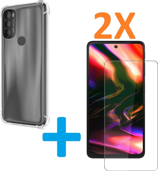 Motorola Moto G71 Hoesjes – Soft TPU Siliconen Backcover – Schokbestendig – Incl. 2x Screenprotector – Transparant-Ilumina Benelux
