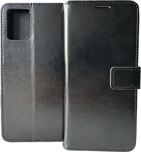 Motorola Moto G23 Hoesjes – Portemonnee Bookcase – Magneetsluiting – 2 Pack Gehard Glas – Zwart-Ilumina Benelux