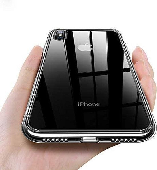 iPhone XR Hoesjes – Transparante Siliconen Backcover – Inclusief Screenprotector Gehard Glas – Anti-kras-Ilumina Benelux