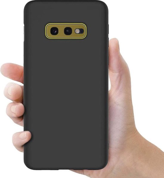 Samsung Galaxy S10e Hoesjes – Siliconen Backcover – Soft Touch – Schokbestendig – Zwart-Ilumina Benelux