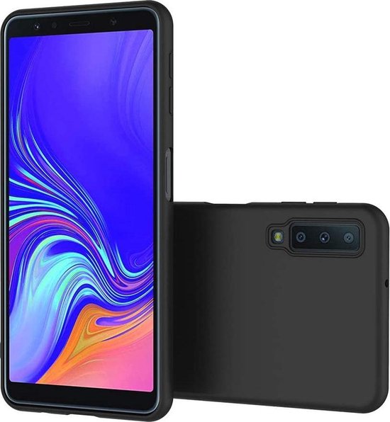 Samsung Galaxy A7 2018 Hoesjes – Siliconen Backcover – Soft Silicone – Zwart-Ilumina Benelux