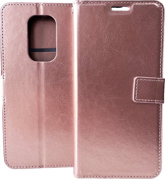 Motorola Moto G9 Play & E7 Plus Hoesjes – Portemonnee Hoes – Pasjeshouder – Magneetsluiting – Roségoud-Ilumina Benelux