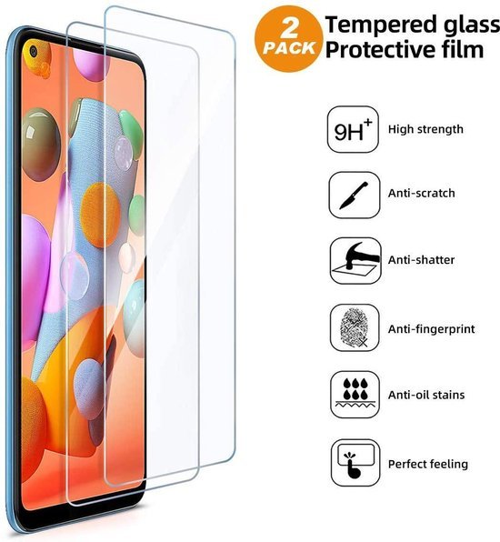 Samsung Galaxy A11 Hoesjes – Transparante Siliconen Backcover – Inclusief 2x Screenprotector Gehard Glas – Anti Kras-Ilumina Benelux