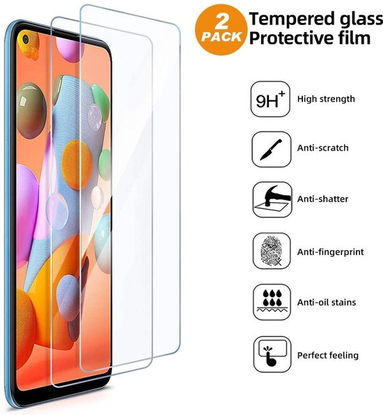 Samsung Galaxy M11 Hoesjes – Transparante Siliconen Backcover – Met 2x Screenprotector Gehard Glas – Anti Kras-Ilumina Benelux