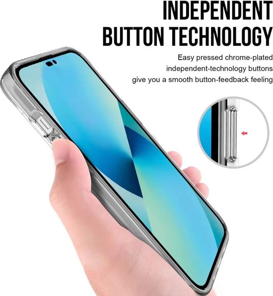 iPhone 13 Hoesjes – Transparante TPU Siliconen Bumper – Military Grade Schokbestendig – Crystal Clear-Ilumina Benelux