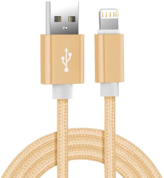 Oplaadkabel – USB-A naar Lightning kabel – Geschikt voor iPhone & iPad – 1 Meter – Goud-USB-Kabels-Ilumina Benelux
