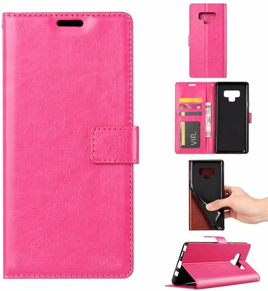 Samsung Galaxy Note 9 Hoesjes – Bookcase Portemonnee Hoes – Pasjeshouder – Magneetsluiting – Roze-Ilumina Benelux