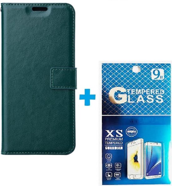 Motorola Moto G51 5G Hoesjes – Portemonnee Book Case – Magneetsluiting – 2x Screenprotector – Groen