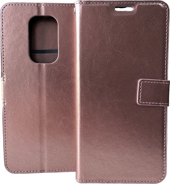 Motorola Moto G9 Play & E7 Plus Hoesjes – Portemonnee Book Case – Pasjeshouder – Magneetsluiting – Roségoud-Ilumina Benelux