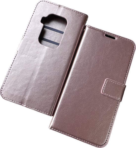 Motorola One Zoom Hoesjes – Portemonnee Book Case – Magneetsluiting – 2x Screenprotector – Roségoud-Ilumina Benelux