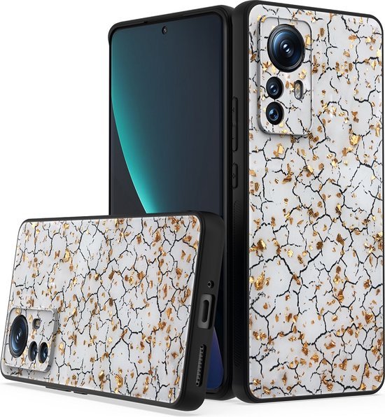 Xiaomi 12 Pro Hoesjes – Siliconen Backcover – Print Design – Gebroken Wit-Ilumina Benelux