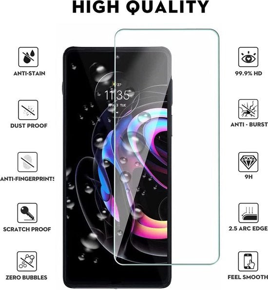 Screenprotector - Geschikt voor Motorola Edge 20 Lite Screenprotector 3x - 9H Glas (3-Pack)