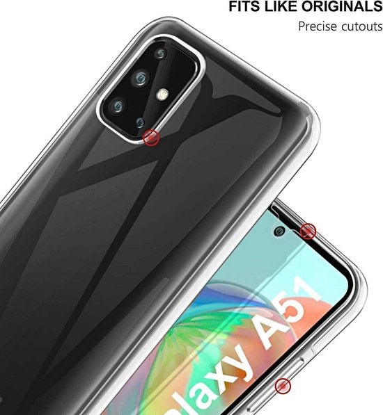 Samsung Galaxy A51 Hoesjes – Dubbelzijdig 360° Full Cover – Transparant – Beschermhoes – Helder Transparant-Ilumina Benelux