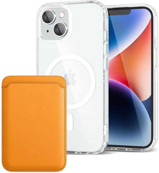 iPhone 14 Hoesjes – Anti-Shock Backcover met MagSafe – Magnetische Pasjeshouder – Schokbestendig – Zonnegeel-Ilumina Benelux