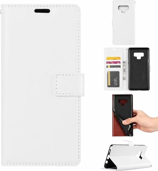 Samsung Galaxy Note 9 Hoesjes – Bookcase Portemonnee Hoes – Pasjeshouder – Magneetsluiting – Wit-Ilumina Benelux