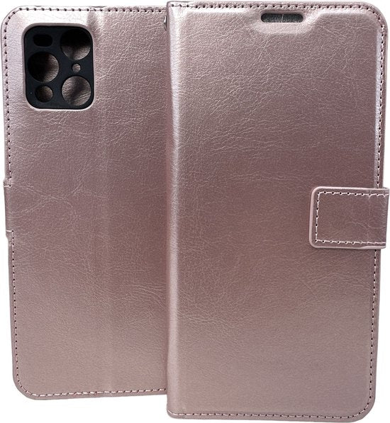 Oppo Find X3 Pro Hoesjes – Portemonnee Book Case – Pasjeshouder – Magneetsluiting – Roségoud-Ilumina Benelux