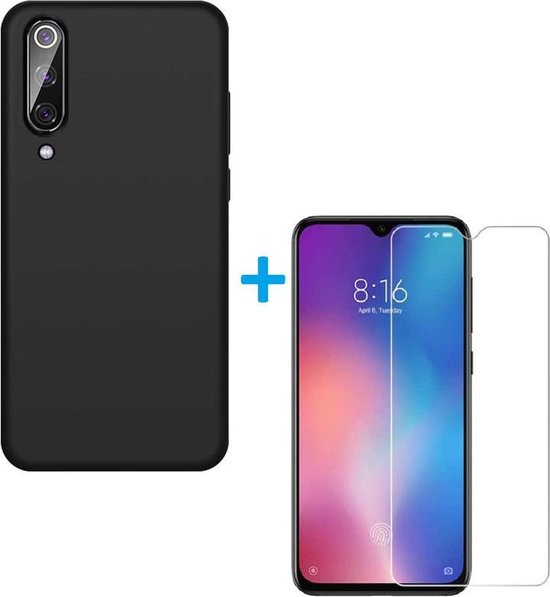 Xiaomi Mi 9 Hoesjes – Siliconen Backcover – 2x Screenprotector Gehard Glas – Anti Kras – Zwart-Ilumina Benelux