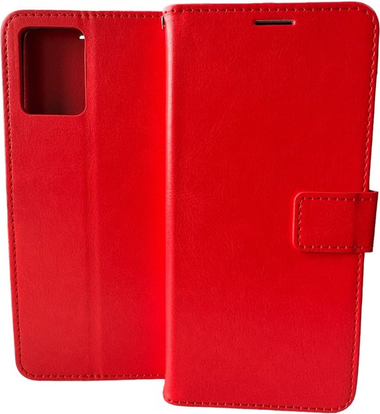 Motorola Moto G23 Hoesjes – Portemonnee Bookcase – Pasjeshouder – Magneetsluiting – Rood-Ilumina Benelux
