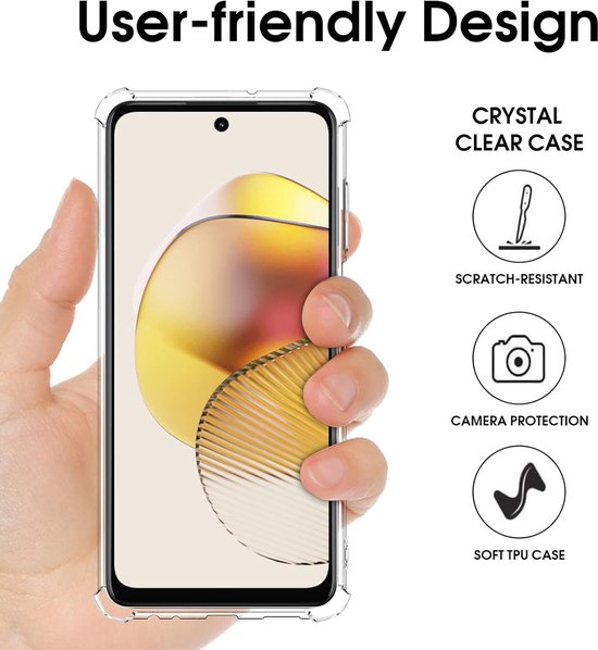 Motorola Moto G73 5G Hoesjes – Transparante Siliconen Backcover – Schokbestendig – Inclusief 2 Screenprotectors-Ilumina Benelux