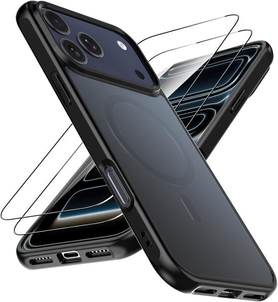 iPhone 17 Pro Max Hoesjes – Magnetische MagSafe Backcover – Krasbestendig – Slank Design – Transparant + 2x Screenprotector-Ilumina Benelux