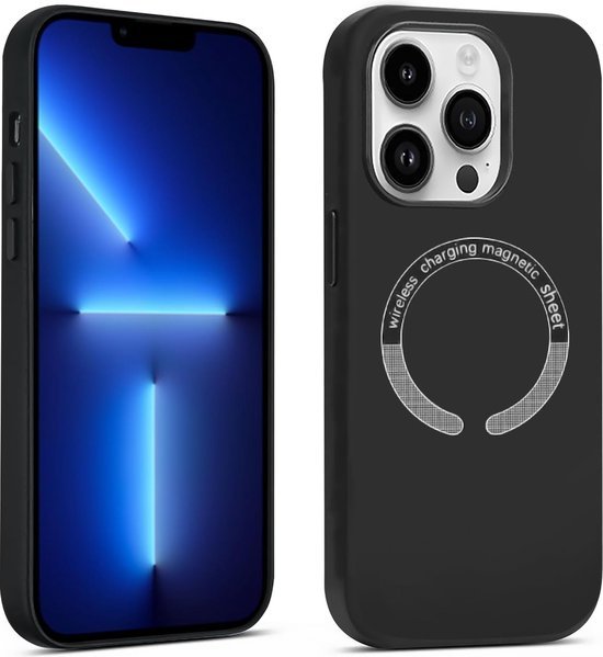 iPhone 12 Pro Max Hoesjes – Magnetische Liquid Silicone Backcover – MagSafe – Krasbestendig – Zwart-Ilumina Benelux