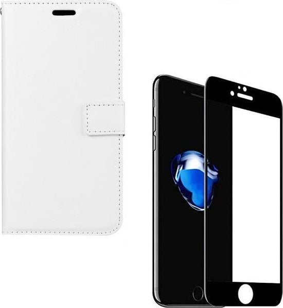iPhone 7/8/SE 2020/2022 Hoesjes – Portemonnee Bookcase – Pasjeshouder – 2x Full Screenprotector – Wit-Ilumina Benelux