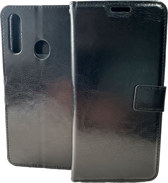 Samsung Galaxy A20s Hoesjes – Portemonnee Book Case – Pasjeshouder – Magneetsluiting – Zwart-Ilumina Benelux
