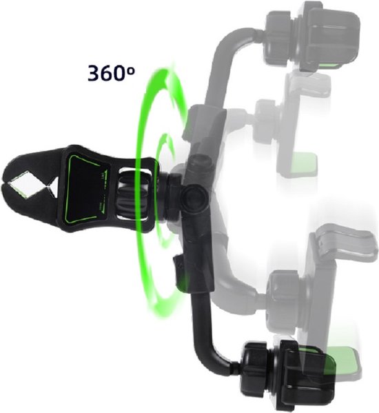 Telefoonhouder auto – Achteruitkijkspiegel & hoofdsteun montage – Verstelbaar – 360° draaibaar – Tot 6,9 inch – Zwart-Ilumina Benelux