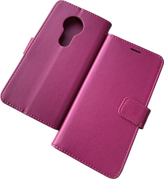 Motorola Moto E5 & G6 Play Hoesjes – Portemonnee Bookcase – Pasjeshouder – Magneetsluiting – Roze-Ilumina Benelux