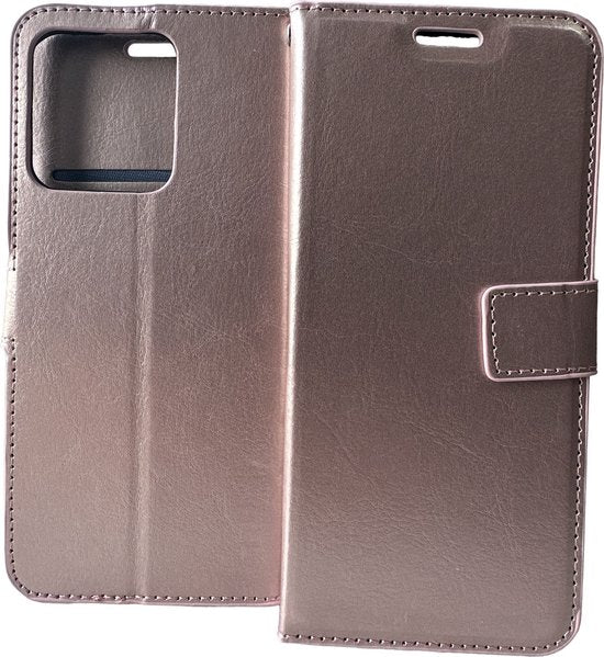 Motorola Moto Edge 40 Hoesjes – Portemonnee Book Case – Pasjeshouder – 2x Screenprotector – Roségoud-Ilumina Benelux
