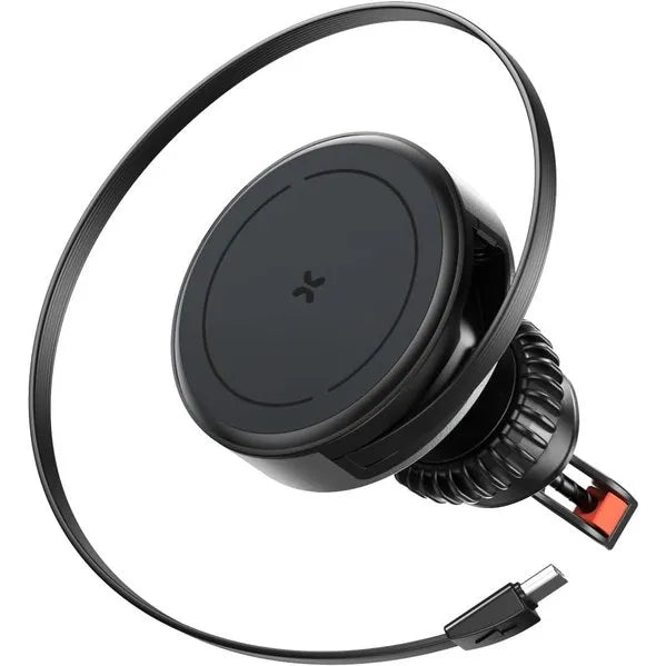 MagSafe Telefoonhouder Auto met Draadloze Oplader - 15W Magnetische Auto Houder Ventilatierooster - Uittrekbare USB-C Kabel - Geschikt voor iPhone 17/16/15/14/13/12 & Samsung S25/S24-Ilumina Benelux