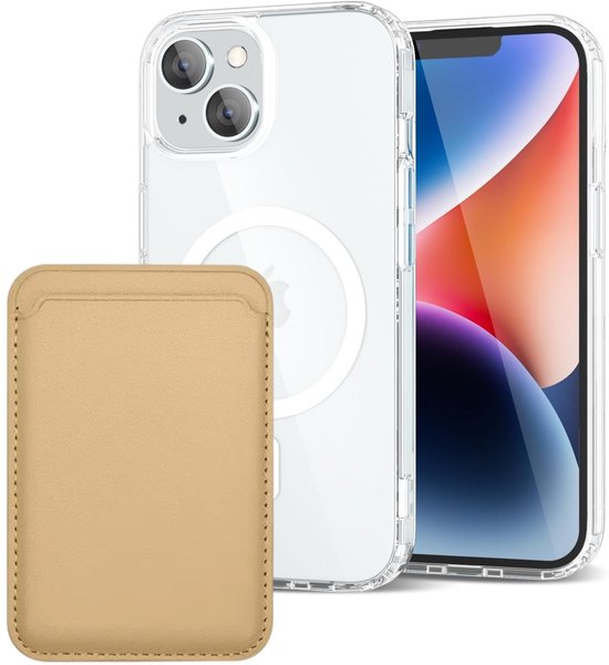 iPhone 14 Plus Hoesjes – Anti-Shock Backcover met MagSafe – Magnetische Pasjeshouder – Goud-Ilumina Benelux