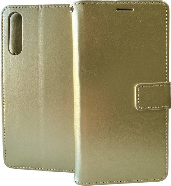Samsung Galaxy A70/A70S Hoesjes – Portemonnee Hoes – Pasjeshouder – Magneetsluiting – Goud-Ilumina Benelux