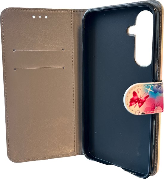 Samsung Galaxy A55 Hoesjes – Bookcase Portemonneehoes – Magneetsluiting – Pasjeshouder – Vlinders Print-Ilumina Benelux