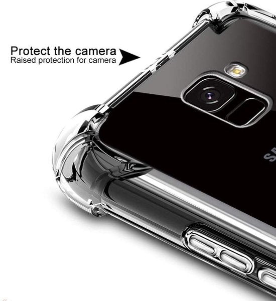 Shockproof Flexibele achterkant Silicone hoesje Transparant Geschikt voor: Samsung Galaxy A7 2018