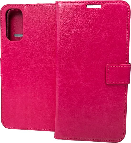 Oppo Reno 4 Pro 5G Hoesjes – Portemonnee Book Case – Pasjeshouder – Magneetsluiting – Roze-Ilumina Benelux